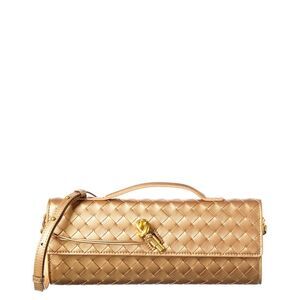 Tiffany & Fred Paris Woven Leather Clutch, Gold